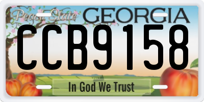 GA license plate CCB9158