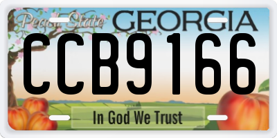GA license plate CCB9166