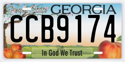 GA license plate CCB9174
