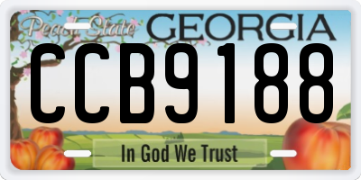 GA license plate CCB9188