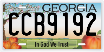 GA license plate CCB9192