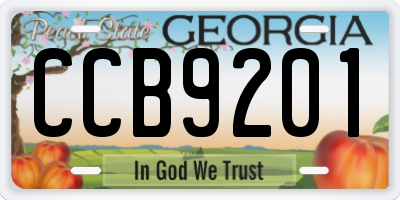 GA license plate CCB9201