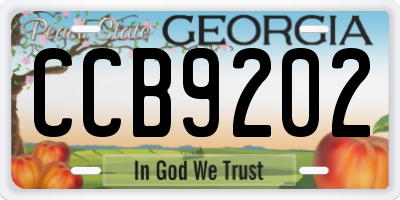 GA license plate CCB9202
