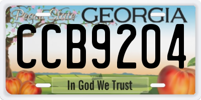 GA license plate CCB9204