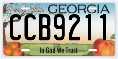 GA license plate CCB9211