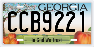 GA license plate CCB9221