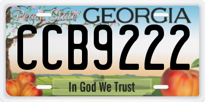 GA license plate CCB9222