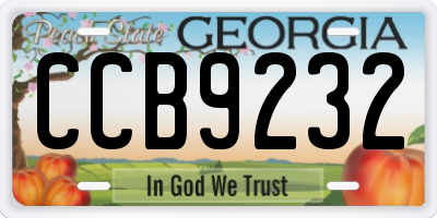 GA license plate CCB9232