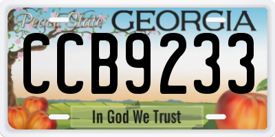 GA license plate CCB9233