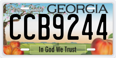 GA license plate CCB9244