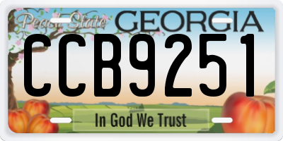GA license plate CCB9251