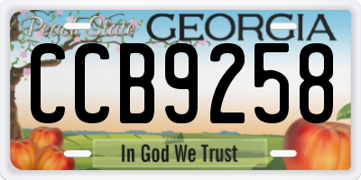 GA license plate CCB9258