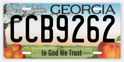 GA license plate CCB9262