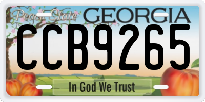 GA license plate CCB9265