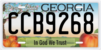 GA license plate CCB9268
