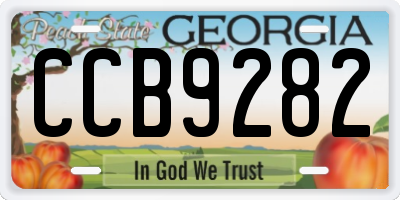 GA license plate CCB9282