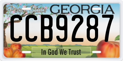 GA license plate CCB9287