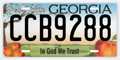 GA license plate CCB9288