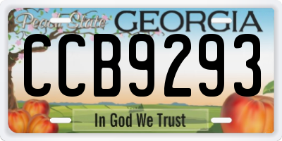 GA license plate CCB9293