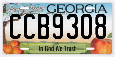 GA license plate CCB9308