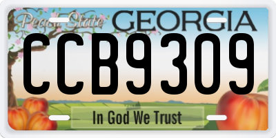 GA license plate CCB9309