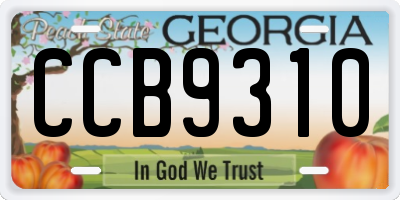 GA license plate CCB9310