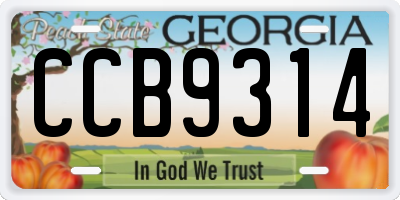 GA license plate CCB9314