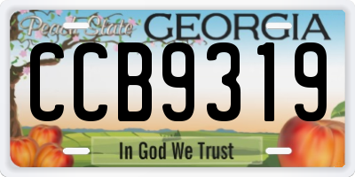 GA license plate CCB9319