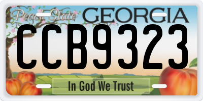 GA license plate CCB9323