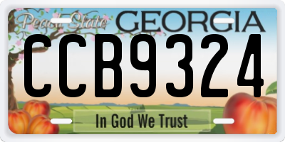 GA license plate CCB9324