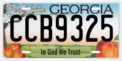 GA license plate CCB9325