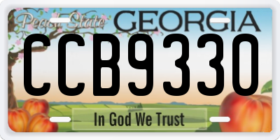 GA license plate CCB9330