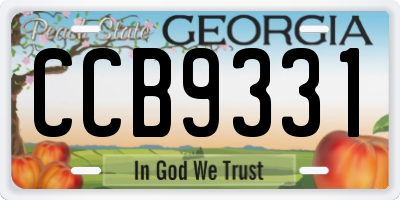 GA license plate CCB9331