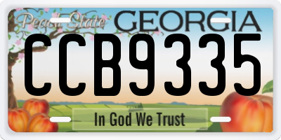 GA license plate CCB9335