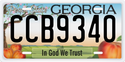 GA license plate CCB9340