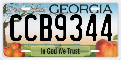 GA license plate CCB9344