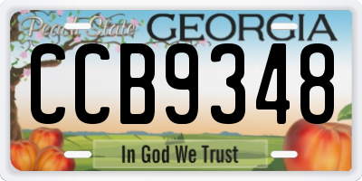 GA license plate CCB9348