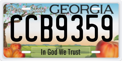 GA license plate CCB9359