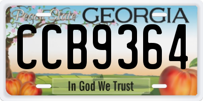 GA license plate CCB9364