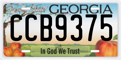 GA license plate CCB9375