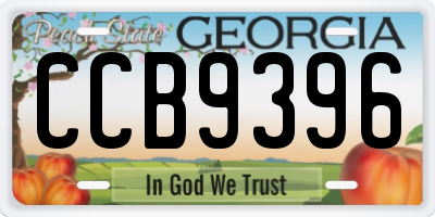 GA license plate CCB9396