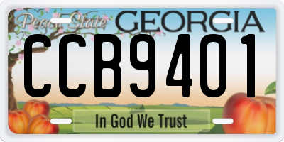 GA license plate CCB9401