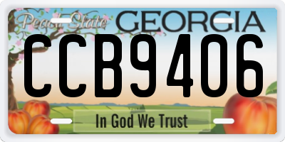 GA license plate CCB9406