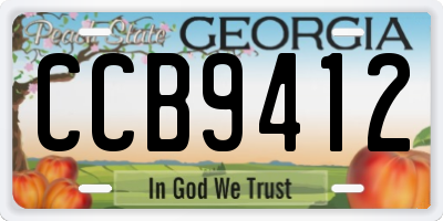 GA license plate CCB9412