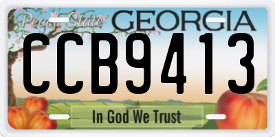GA license plate CCB9413