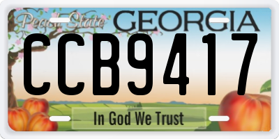 GA license plate CCB9417