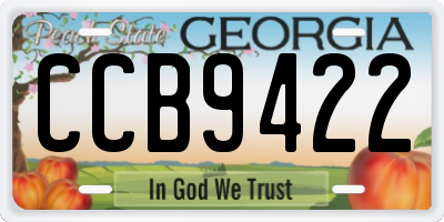 GA license plate CCB9422