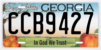 GA license plate CCB9427