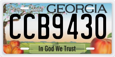 GA license plate CCB9430