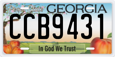 GA license plate CCB9431